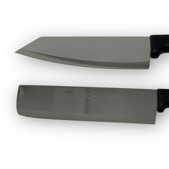Kiwi Brand Chef Knives Set of Two 6 Inch Black Plastic Handles Made in Thailand - Picture 2 of 9